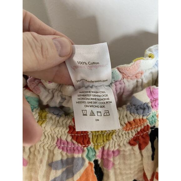 Hanna Andersson Tank Top Girls 12 Colorful Floral Ruffle Adjustable Straps Gauze - Picture 6 of 7